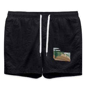 Forêt de pins Paysage vallonné avec structure (modific.) - Short de bain - noir - Devant - AI Model Male 185 light (185cm)