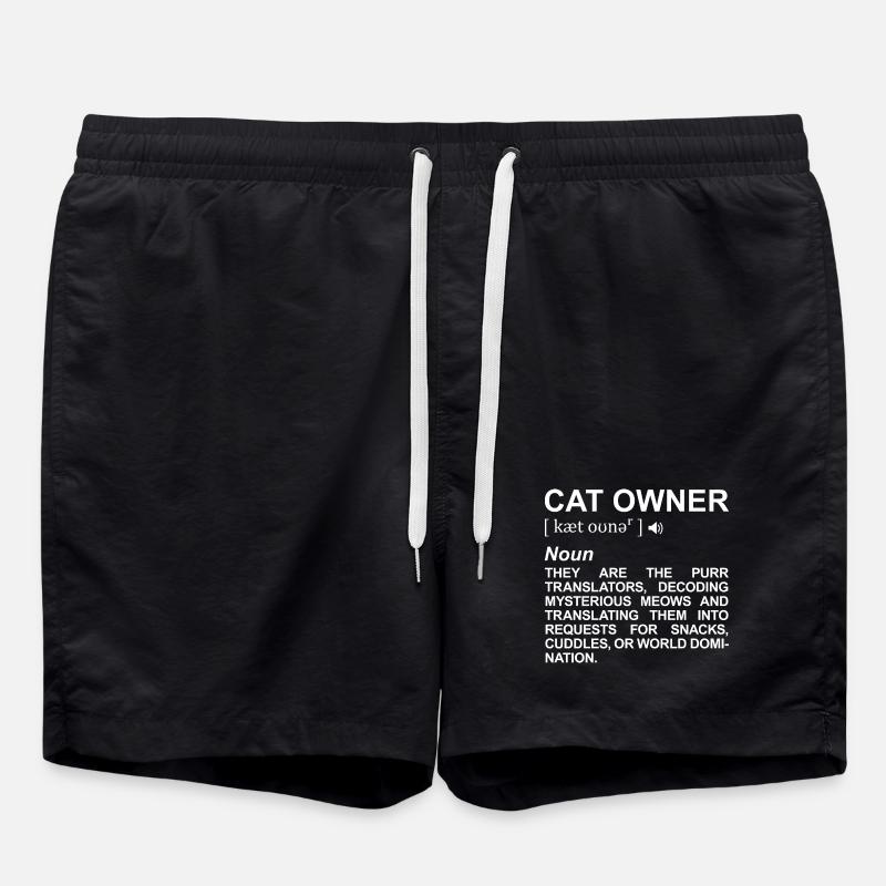 Cat Owner Term - Swim Trunks - black