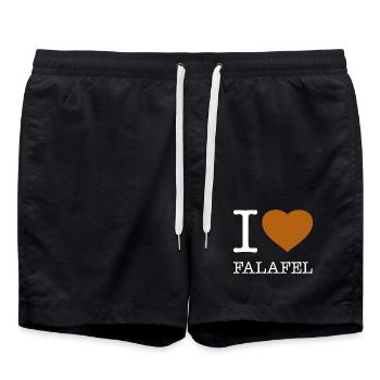 J’ADORE LES FALAFELS - Short de bain - noir - Devant - AI Model Male 185 light (185cm)