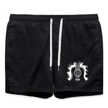 Guitare Explosion Logo Guitariste Musicien Icône - Short de bain - noir - Devant - AI Model Male 185 light (185cm)