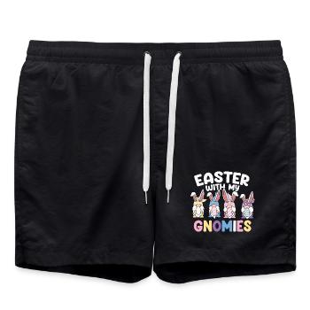 Ostern, Frohe Ostern, Schokoladenei - Badeshorts - Schwarz - Vorne - AI Model Male 185 light (185cm)