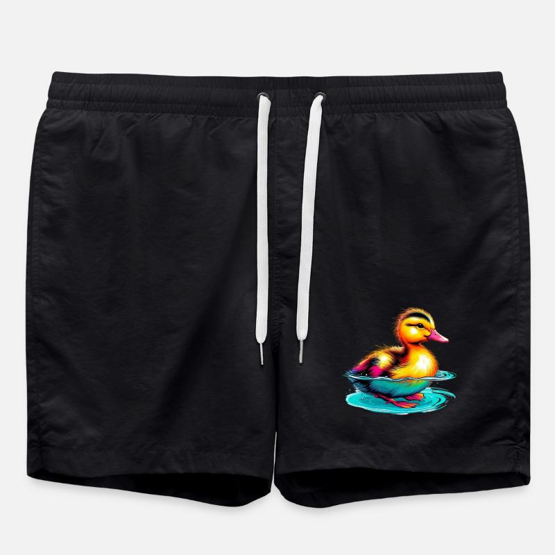 Duckling Duck Duck - Swim Trunks - black