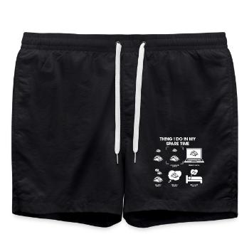 Freizeit Geek Montage - Badeshorts - Schwarz - Vorne - AI Model Male 185 light (185cm)