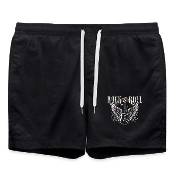 Rock & Roll Guitar - Badeshorts - Schwarz - Vorne - AI Model Male 185 light (185cm)