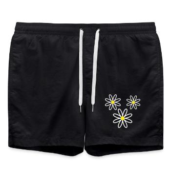 Gänseblümchen Blume - Badeshorts - Schwarz - Vorne - AI Model Male 185 light (185cm)