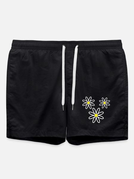 Gänseblümchen Blume - Badeshorts - Schwarz