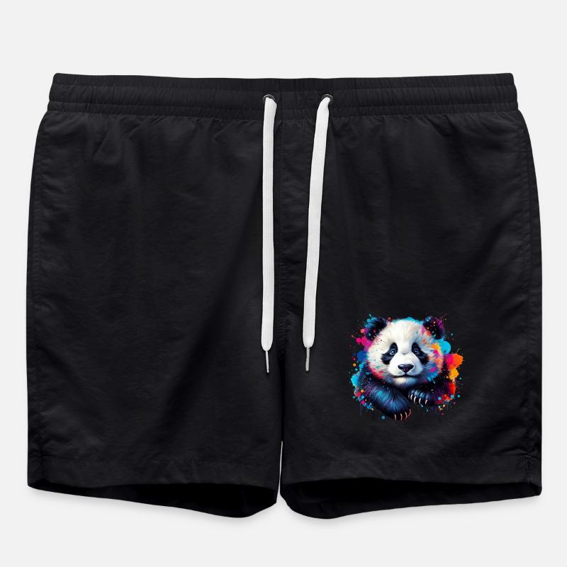 Panda - Badeshorts - Schwarz