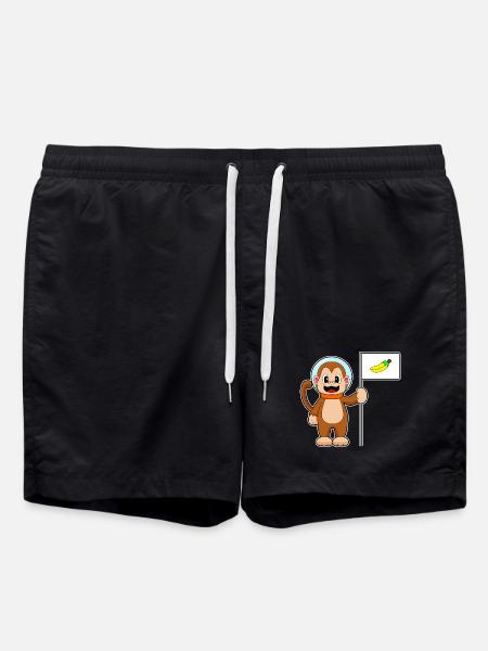 Monkey Astronaut Space - Swim Trunks - black