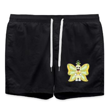 Butterfly Birthday Cake - Swim Trunks - black - Front - AI Model Male 185 light (185cm)