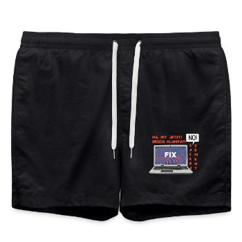 Kein Bild 🤬 Klumpat! Retro Computer Humor Design - Badeshorts - Schwarz - Vorne - AI Model Male 185 light (185cm)