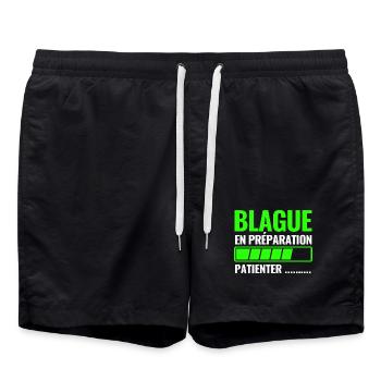 blague en préparation - Short de bain - noir - Devant - AI Model Male 185 light (185cm)