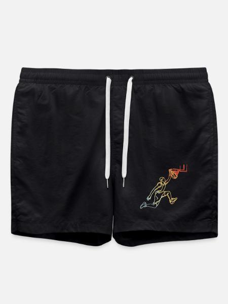 Basketball Retro Look - Swim Trunks - black