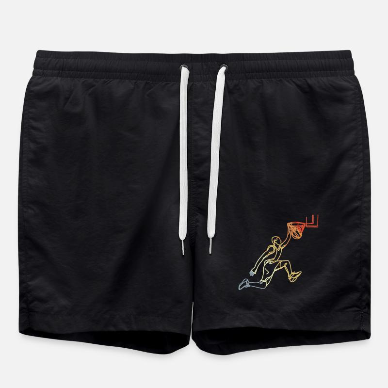 Look rétro de basket-ball - Short de bain - noir