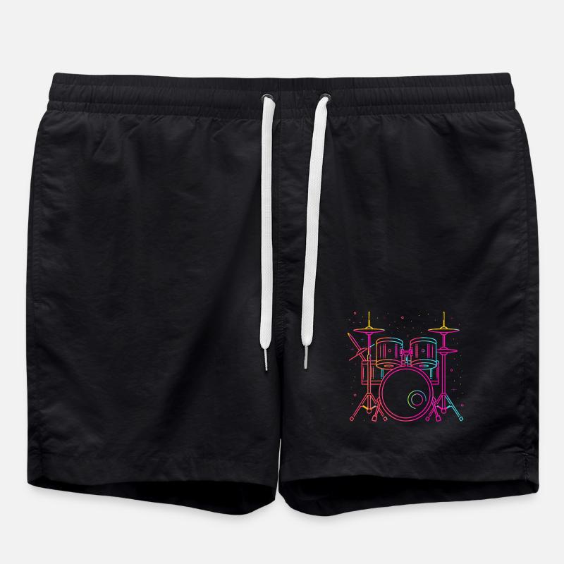Batterie Sketch Retro - Short de bain - noir