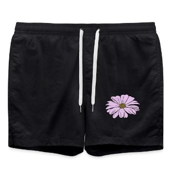 Flower pastel flower flowers pastel flowers lilac - Swim Trunks - black - Front - AI Model Male 185 light (185cm)