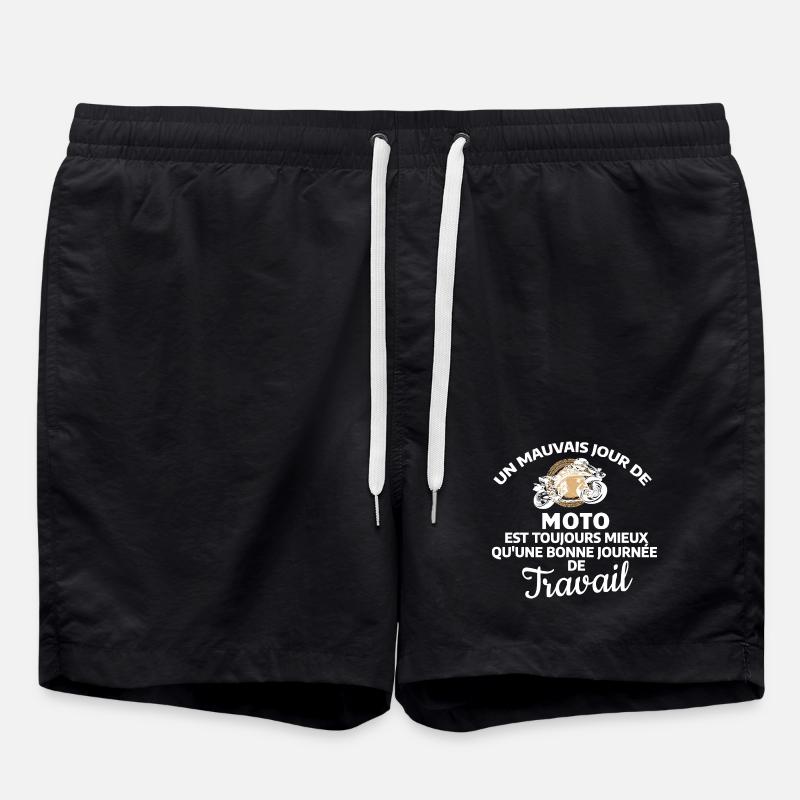 Working Day Motorcycle Quote - Swim Trunks - black