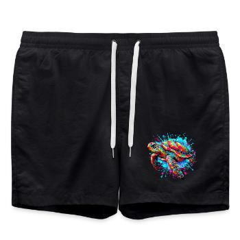 Schildkröte - Badeshorts - Schwarz - Vorne - AI Model Male 185 light (185cm)