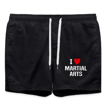 Ich liebe Kampfsport - Badeshorts - Schwarz - Vorne - AI Model Male 185 light (185cm)