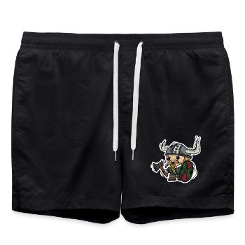 Wikinger | Krieger | Zwerg - Badeshorts - Schwarz - Vorne - AI Model Male 185 light (185cm)