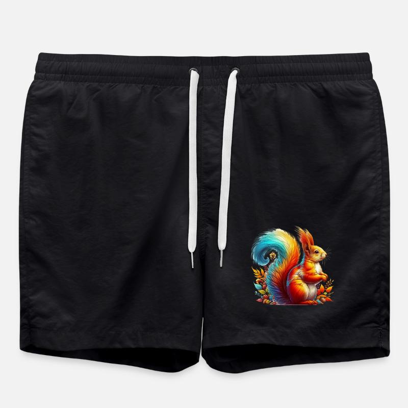 Eichhörnchen - Badeshorts - Schwarz