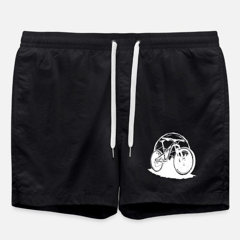 Mountain biking illustration - Swim Trunks - black