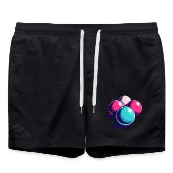 Billiard balls - Swim Trunks - black - Front - AI Model Male 185 light (185cm)