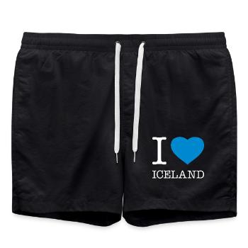 J’ADORE L’ISLANDE - Short de bain - noir - Devant - AI Model Male 185 light (185cm)