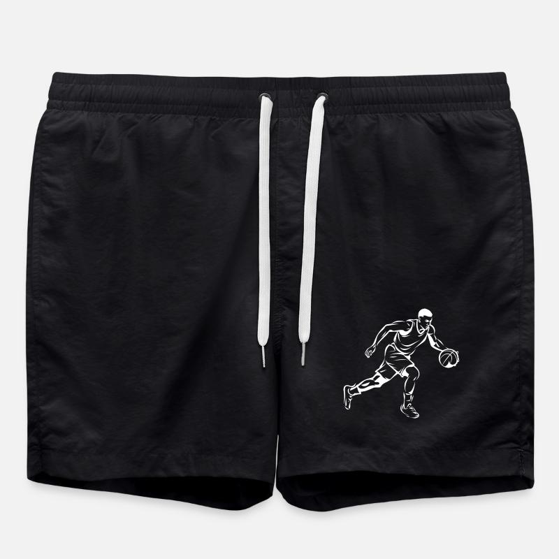 Basket-ball garçon graphique - Short de bain - noir