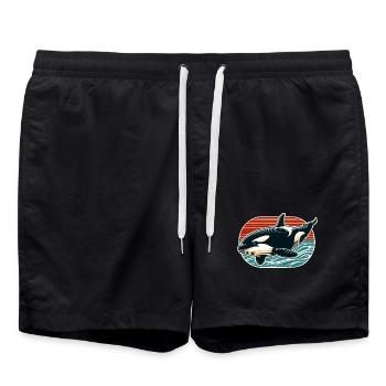 Orca Killer Whale - Swim Trunks - black - Front - AI Model Male 185 light (185cm)