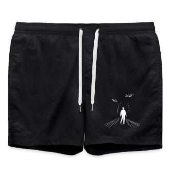 Observateur d’avion - Short de bain - noir - Devant - AI Model Male 185 light (185cm)