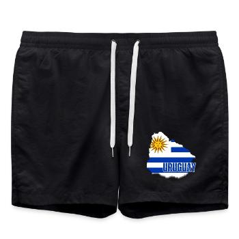 Flag of Uruguay, Uruguayan pride - Swim Trunks - black - Front - AI Model Male 185 light (185cm)