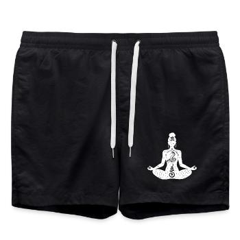 L’art du yoga #19 - Short de bain - noir - Devant - AI Model Male 185 light (185cm)