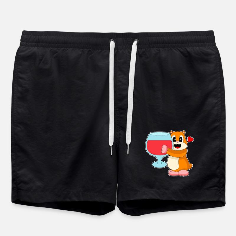 Hamster Rotwein - Badeshorts - Schwarz