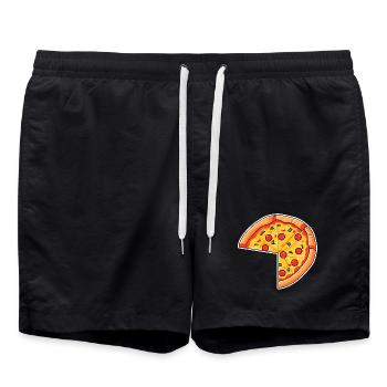 Pizza Cartoon Look - Short de bain - noir - Devant - AI Model Male 185 light (185cm)