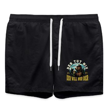 Der tut nix der will nur Bier Bär - Badeshorts - Schwarz - Vorne - AI Model Male 185 light (185cm)