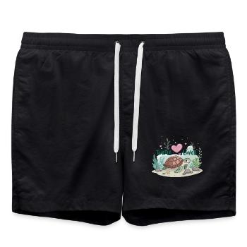 Schildkröten-Liebhaber - Badeshorts - Schwarz - Vorne - AI Model Male 185 light (185cm)