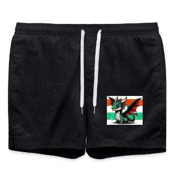 Drache - Badeshorts - Schwarz - Vorne - AI Model Male 185 light (185cm)