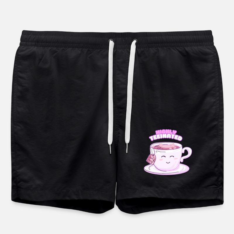 Highly Teeinated – Tee-shirt drôle avec le sourire - Short de bain - noir