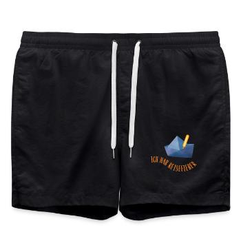 Fièvre de voyage Papier Bateau Vacances Cool Dictons Mer - Short de bain - noir - Devant - AI Model Male 185 light (185cm)