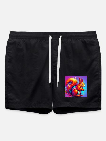 Eichhörnchen - Badeshorts - Schwarz