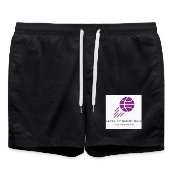 Level Up Basketball  - Swim Trunks - black - Front - AI Model Male 185 light (185cm)