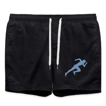 Minimalist Silhouette Sprinter Sprint Racing - Swim Trunks - black - Front - AI Model Male 185 light (185cm)