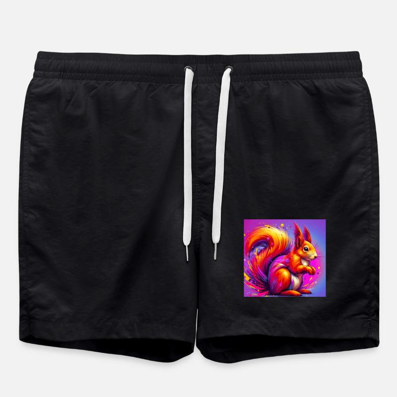Eichhörnchen - Badeshorts - Schwarz