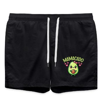 Mamacado Avocat Amoureux Fête des Mères - Short de bain - noir - Devant - AI Model Male 185 light (185cm)
