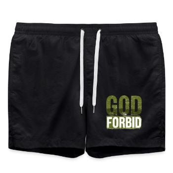 Grunge God Forbid Nigerian Style, African Saying   - Swim Trunks - black - Front - AI Model Male 185 light (185cm)