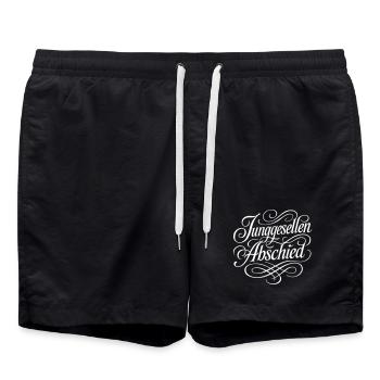 Bachelor party - Swim Trunks - black - Front - AI Model Male 185 light (185cm)