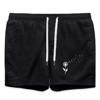 Dandelion Seed Silhouette - Swim Trunks - black - Front - AI Model Male 185 light (185cm)