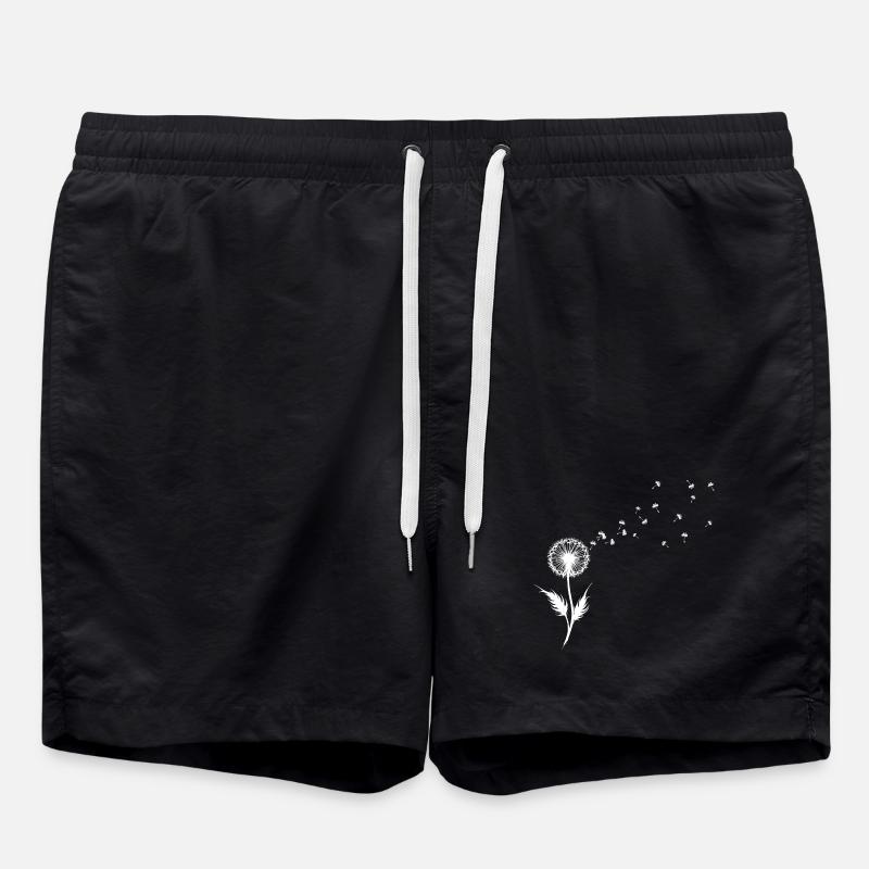 Dandelion Seed Silhouette - Swim Trunks - black