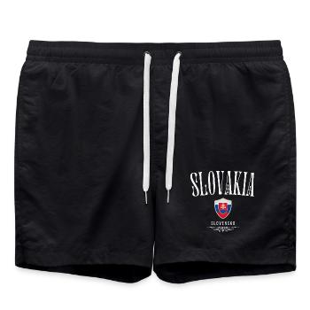Flagge der Slowakei, slowakischer Patriot - Badeshorts - Schwarz - Vorne - AI Model Male 185 light (185cm)