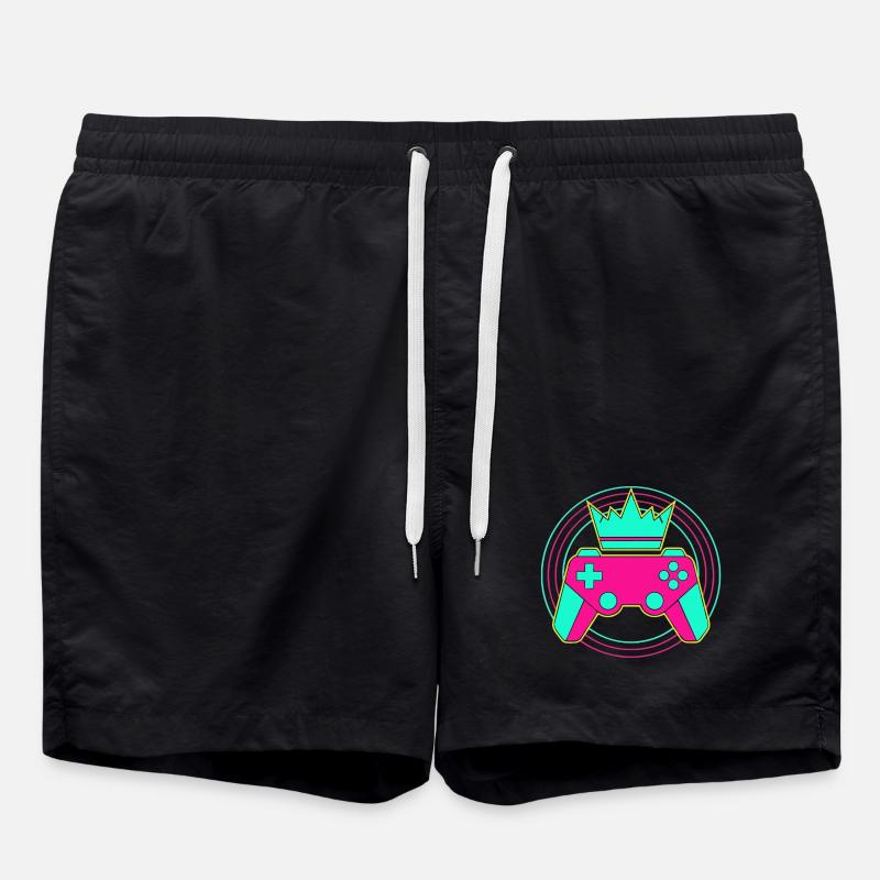 Manette Krone Neon Minimal Zocker Art - Short de bain - noir